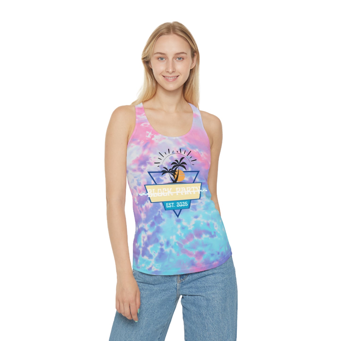 Block Party Tie Dye Racerback Tank Top