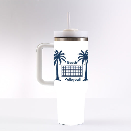Beach Volleyball Tumbler - White - 40 oz