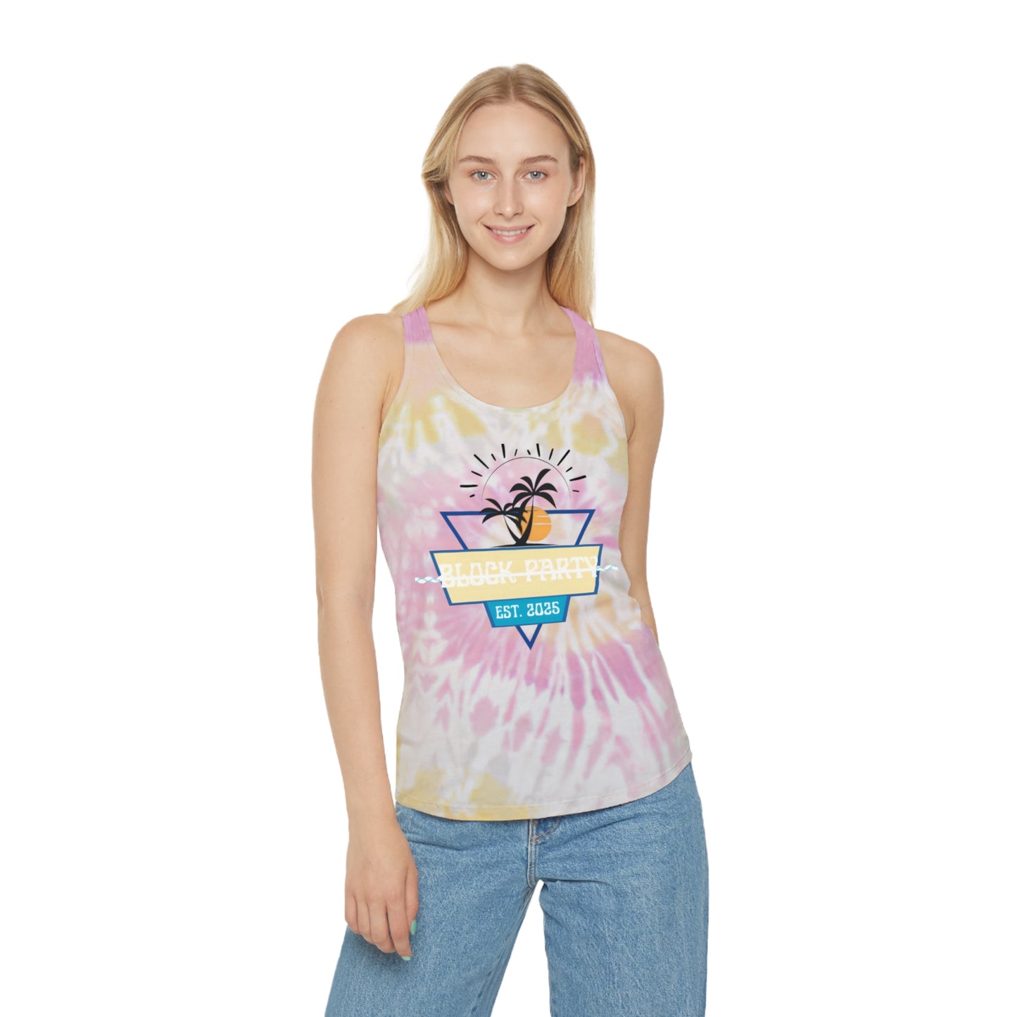 Block Party Tie Dye Racerback Tank Top